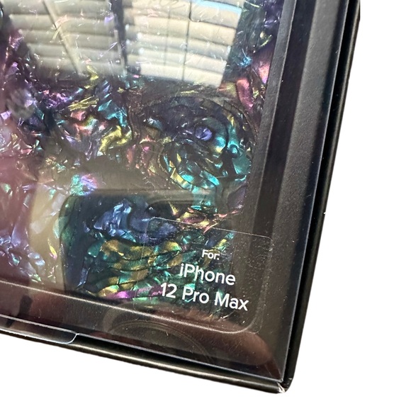 NWT FLAUNT square IPhone 12 Pro Max Abalone Cell Phone Case w/ Protective Design - Picture 7 of 7